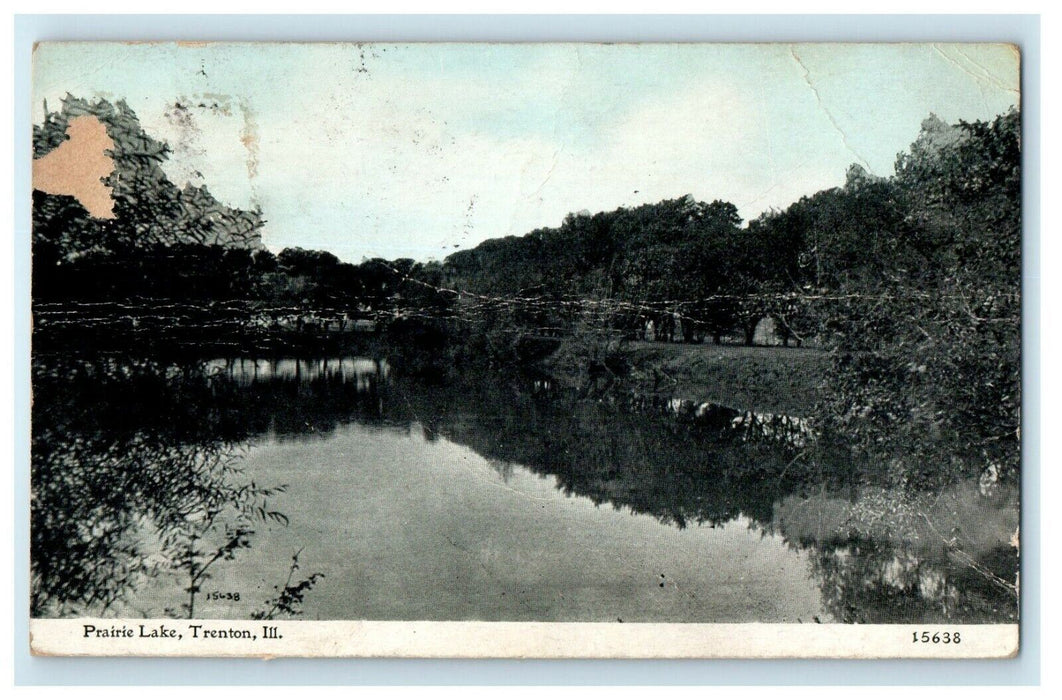 1913 Prairie Lake, Trenton Illinois IL Posted Antique Postcard