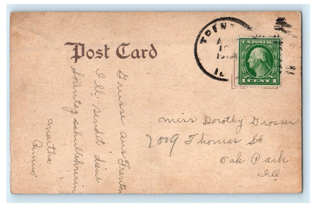 1913 Prairie Lake, Trenton Illinois IL Posted Antique Postcard
