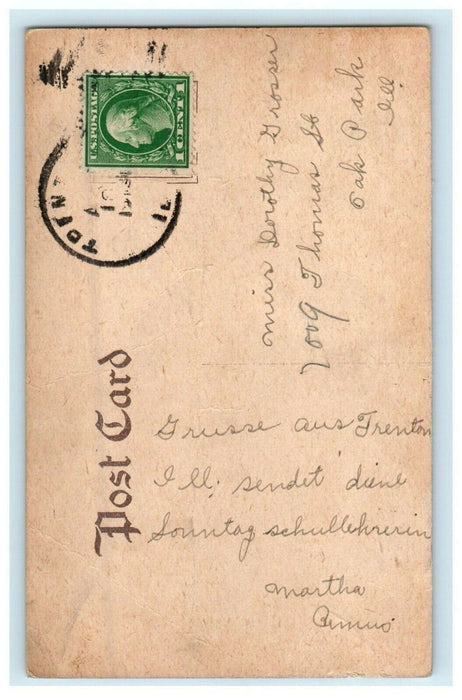 1913 Prairie Lake, Trenton Illinois IL Posted Antique Postcard