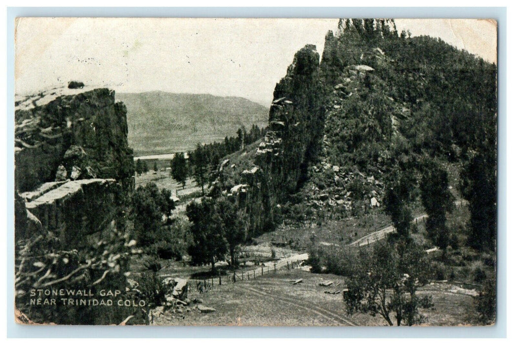 1914 Scene at Stonewall Gap Near Trinidad Colorado CO Antique Postcard
