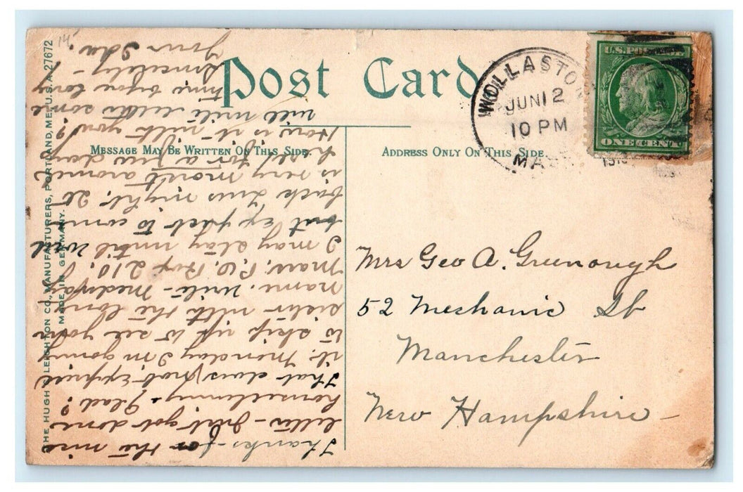 1910 Saving Bank Building Scene Street Cambridge Massachusetts MA Postcard