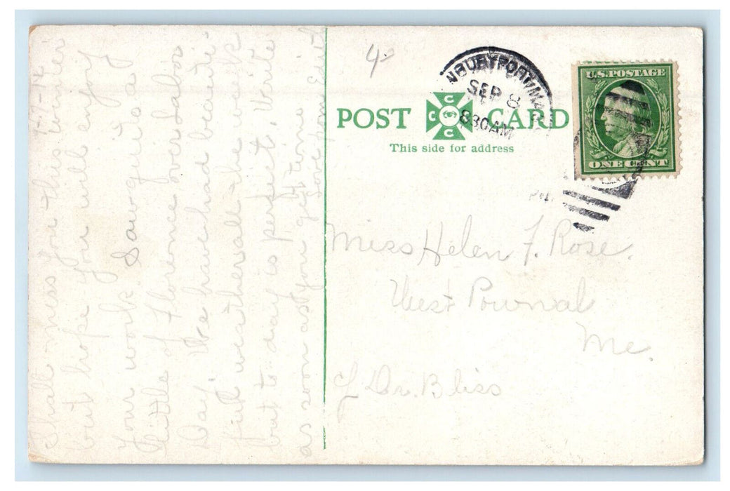1914 Butler's "Toothpick" Salisbury Beach Massachusetts MA Posted Postcard