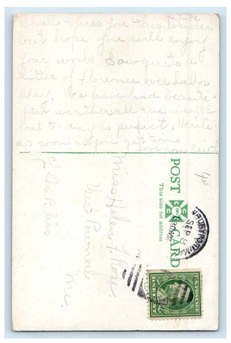 1914 Butler's "Toothpick" Salisbury Beach Massachusetts MA Posted Postcard