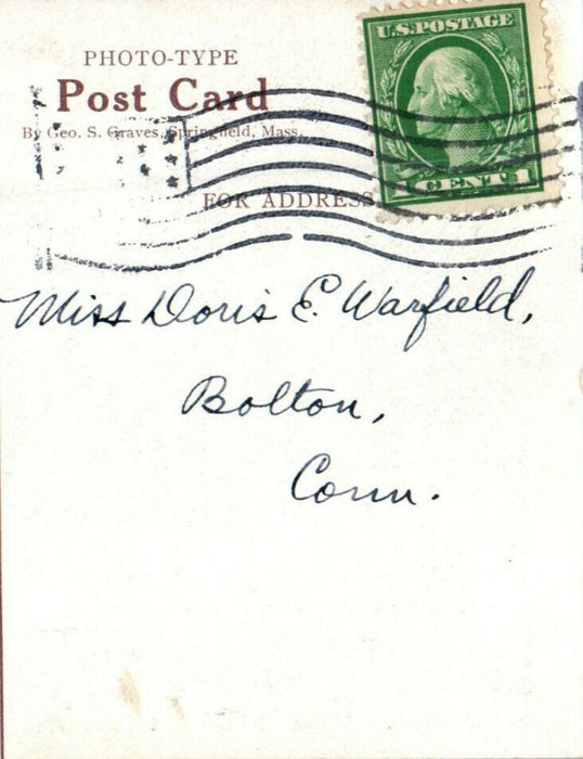 1914 New City Library, Merrick Park, State Street, Massachusetts MA Postcard