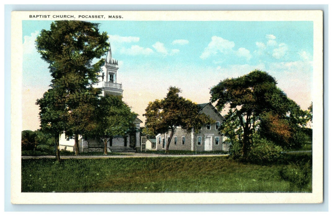 1932 Baptist Church Street View Pocasset Massachusetts MA Vintage Postcard