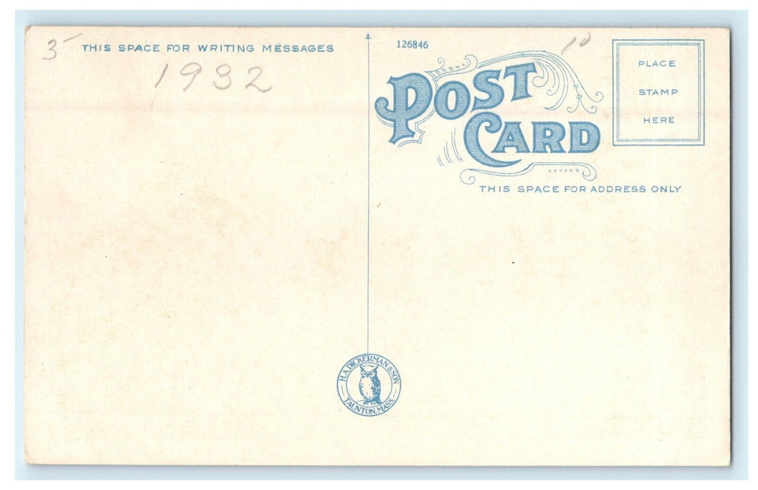 1932 Baptist Church Street View Pocasset Massachusetts MA Vintage Postcard