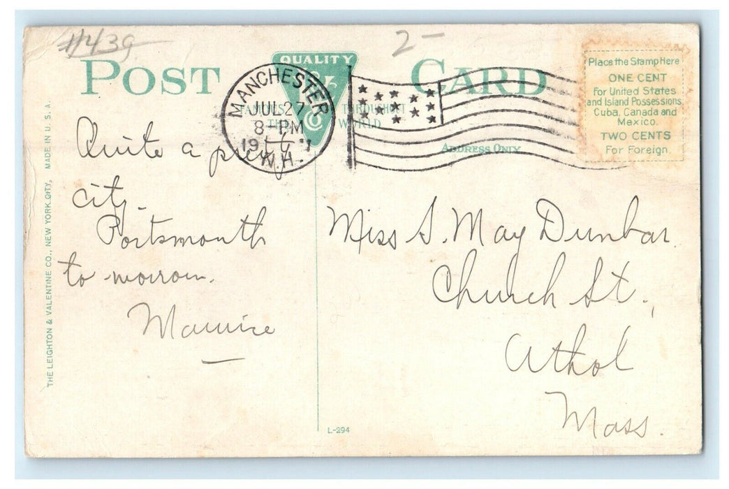 1911 Electric Arches Elm Street, Manchester New Hampshire NH Postcard