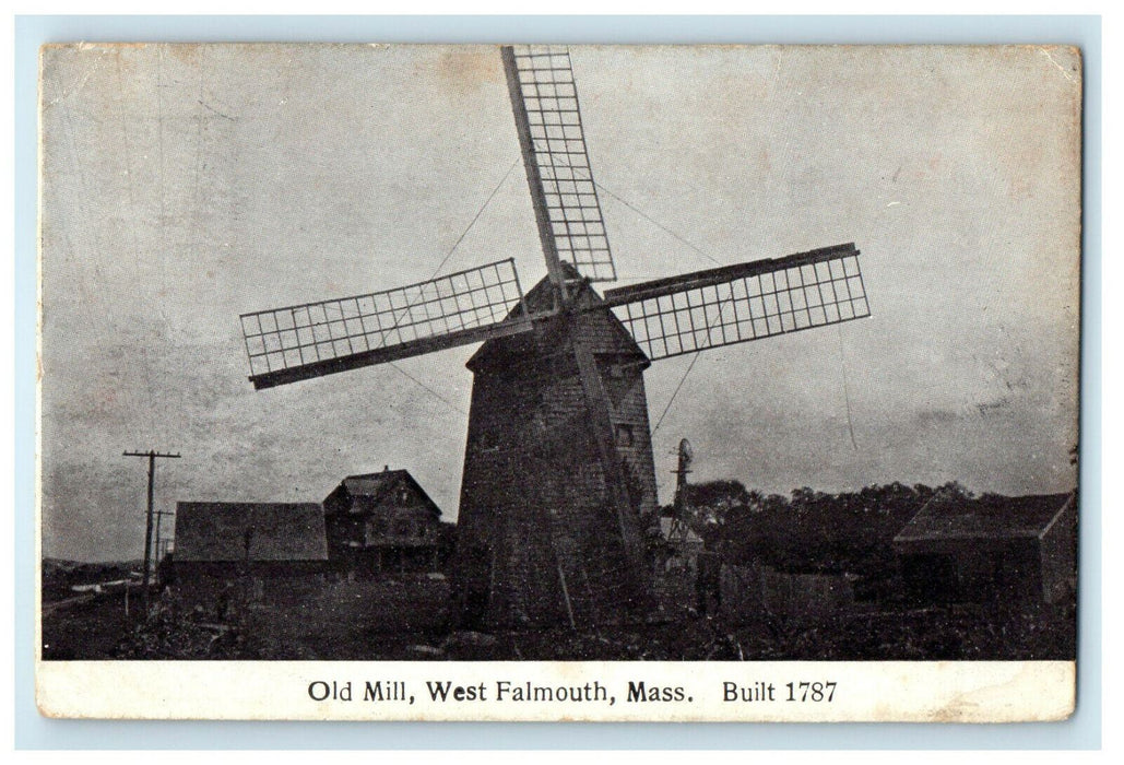 1911 Old Mill, West Falmouth, Massachusetts MA Posted Antique Postcard