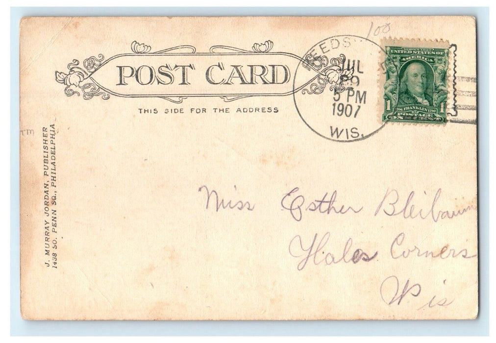 1907 East High School, Greenbay, Wisconsin WI Antique Postcard