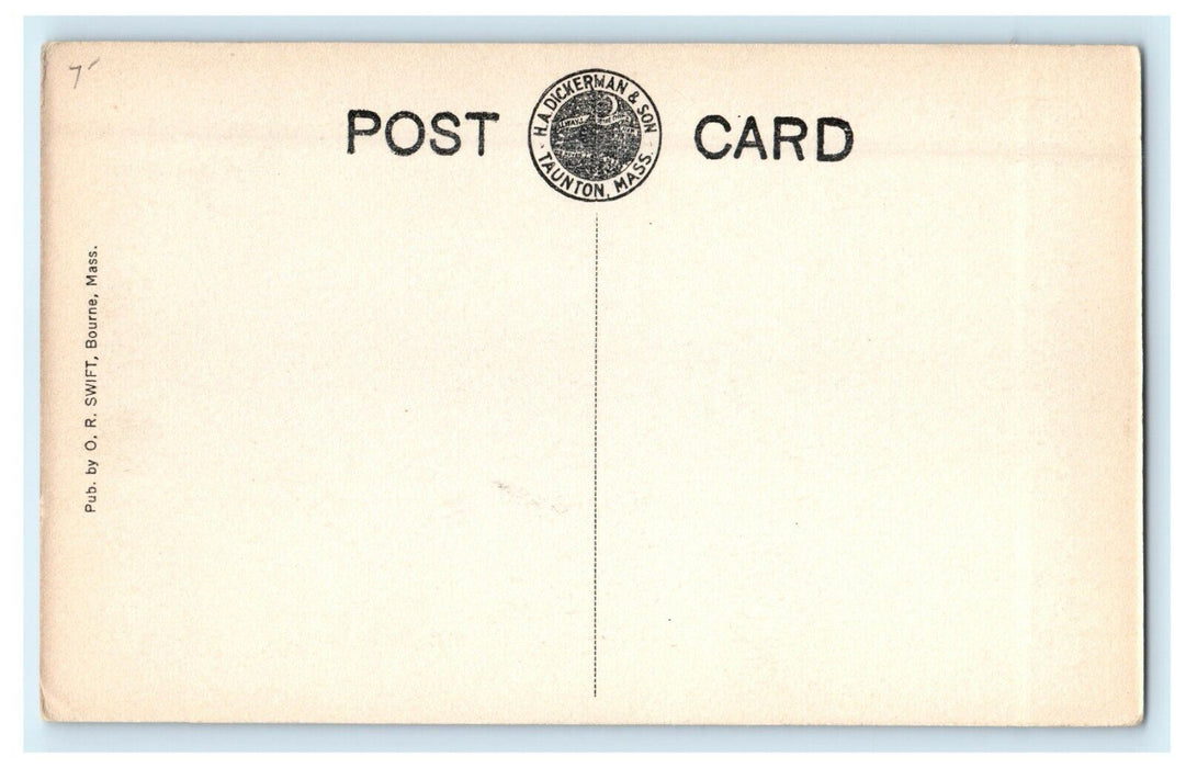c1910 High School Building Bourne Massachusetts MA Unposted Antique Postcard