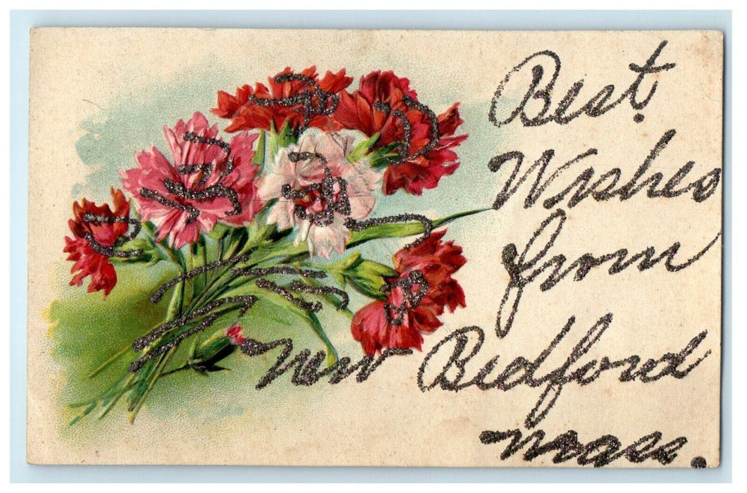 1909 Best Wishes from New Bedford Massachusetts MA Antique Postcard