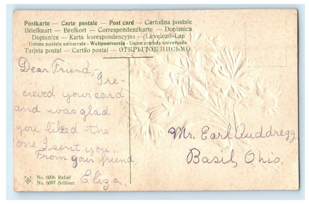 1909 Best Wishes from New Bedford Massachusetts MA Antique Postcard