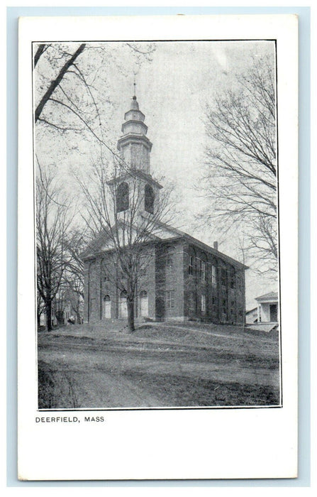 c1910 An Old Church View Deerfield Massachusetts MA Antique Postcard