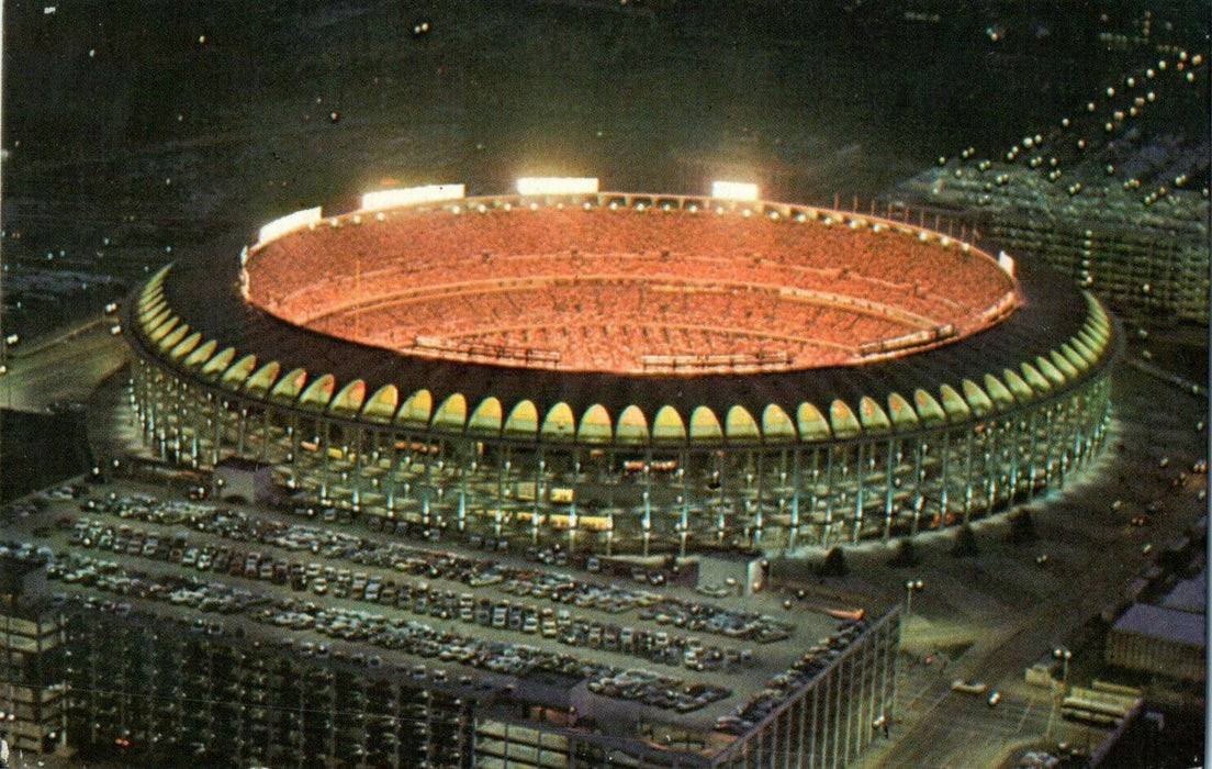 c1960s Busch Stadium from Gateway Arch St. Louis Missouri MO Unposted Postcard