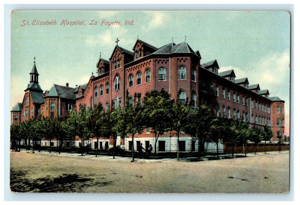 1912 St. Elizabeth Hospital, La Fayette Indiana IN Antique Postcard