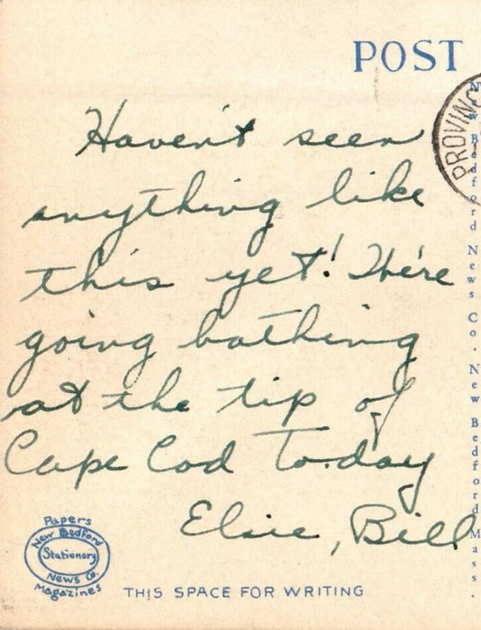 1947 Blackfish Driven Ashore, South Welfleet, Massachusetts MA Postcard