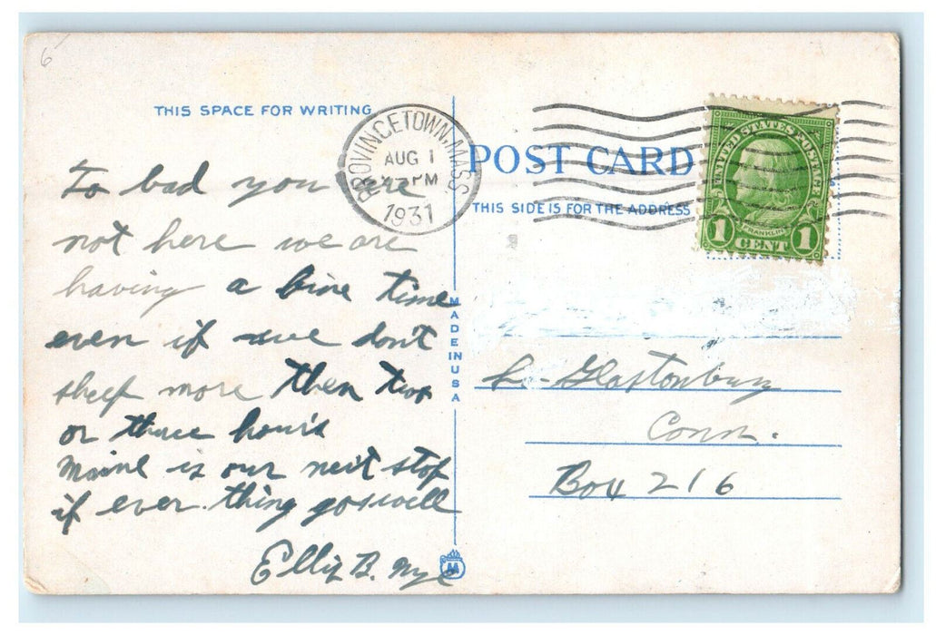 1931 A Bird's Eye View of Cape Cod, Massachusetts MA Posted Vintage Postcard