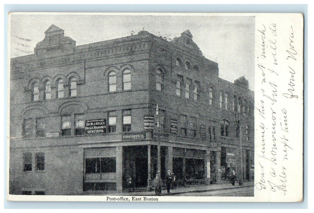 1907 Post Office East Boston Massachusetts MA Antique Postcard