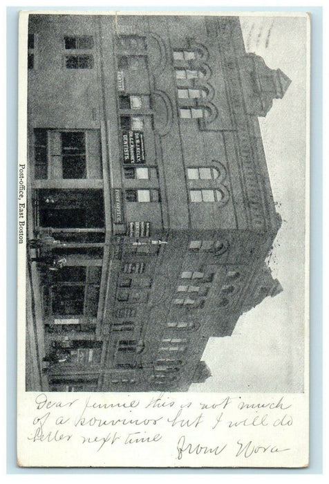 1907 Post Office East Boston Massachusetts MA Antique Postcard