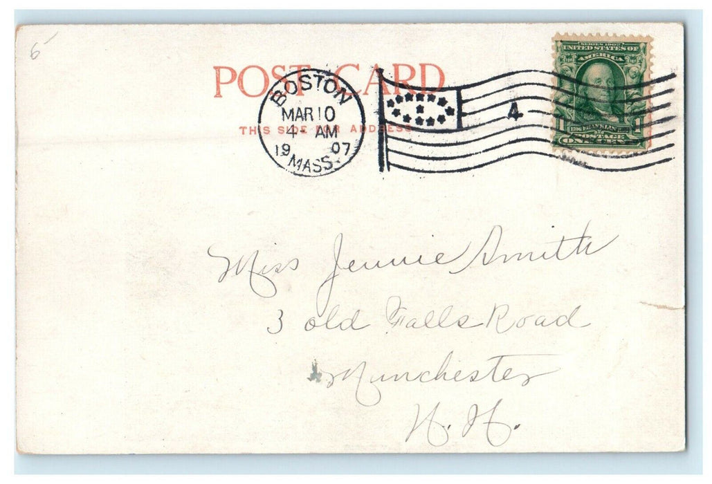 1907 Post Office East Boston Massachusetts MA Antique Postcard