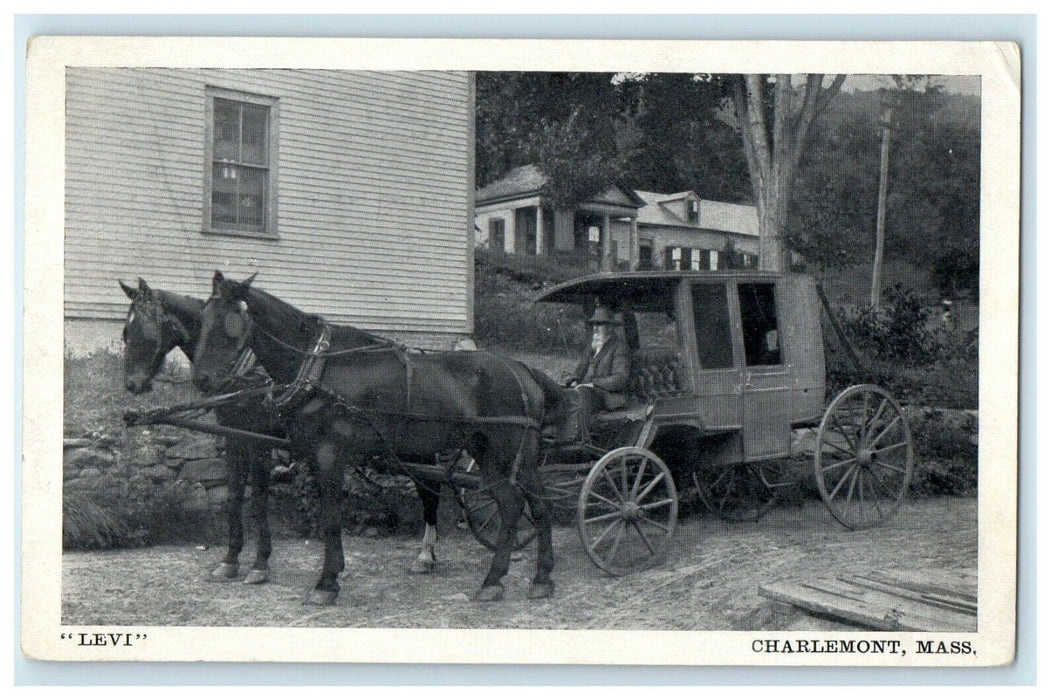 Levi Post Mail Carriage Charlemont Massachusetts MA Unposted Postcard