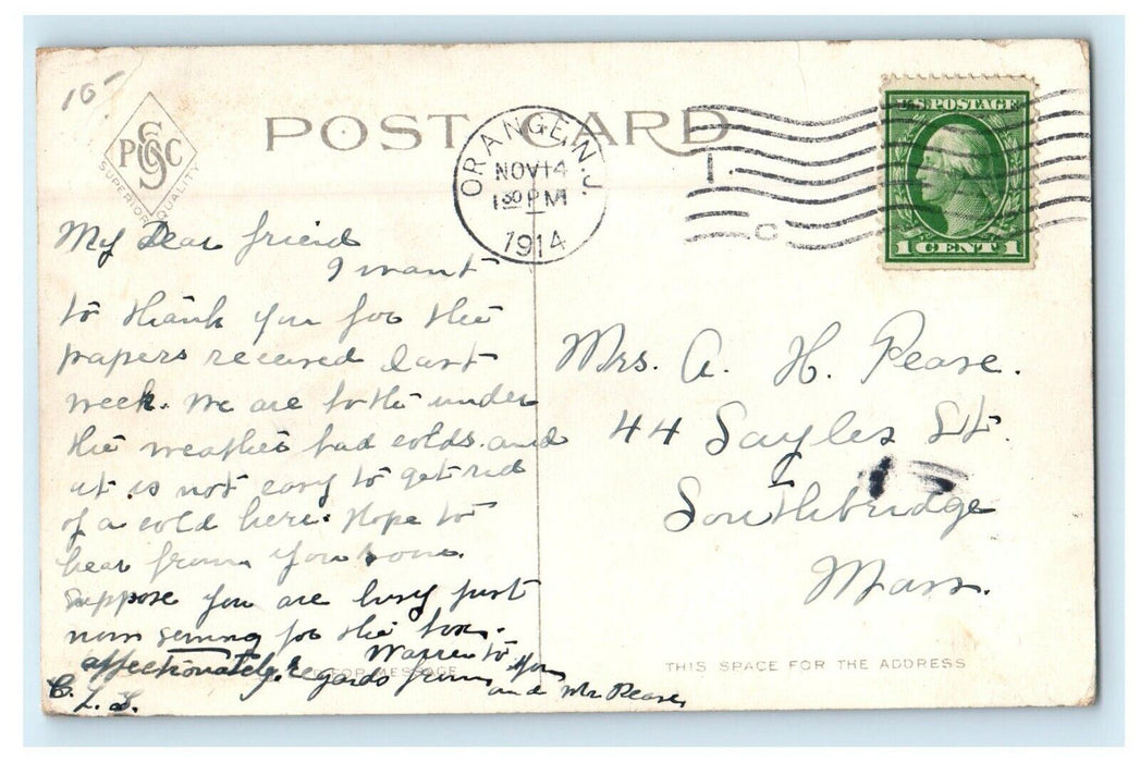 1914 Rapid Transit Line, New York to Newark, New Jersey NJ Antique Postcard