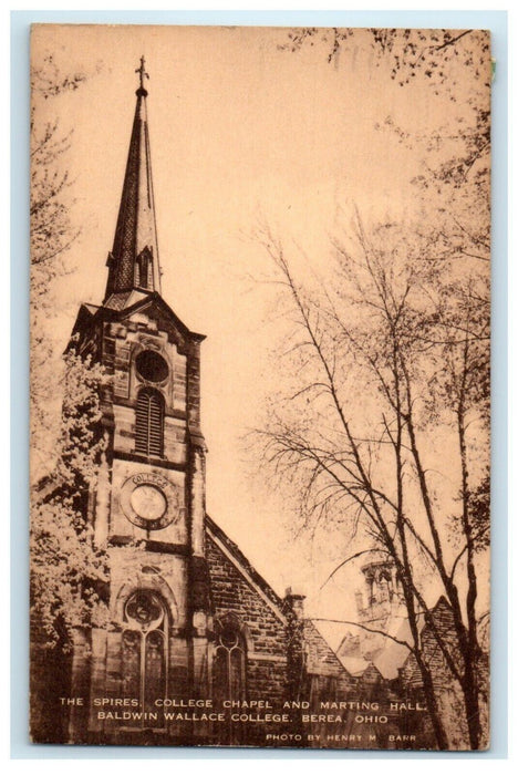 1911 View of Baldwin Wallace College, Berea Ohio OH Antique Postcard