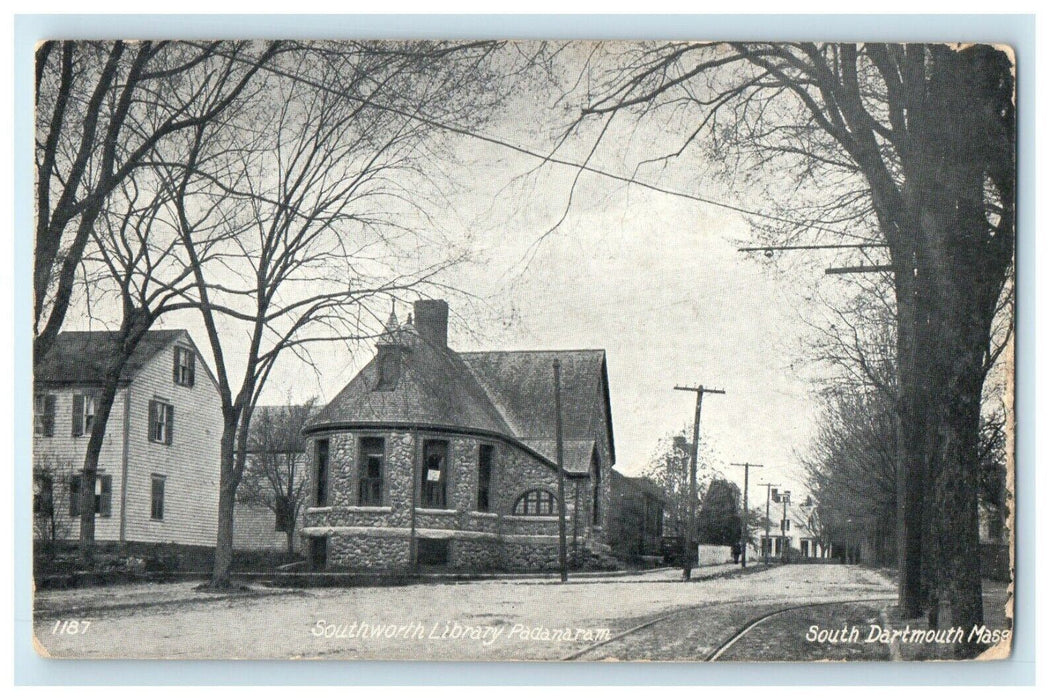 1908 Southworth Library Padanaram South Dartmouth Massachusetts MA Postcard