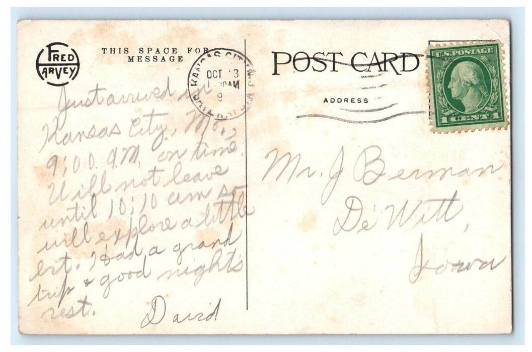 1912 Scene at Union Depot, Kansas City Missouri MO Antique Postcard