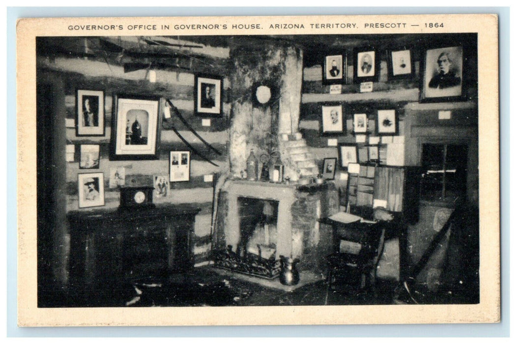 c1940s Governor's Office in Governor's Home Arizona Territory Prescott Postcard