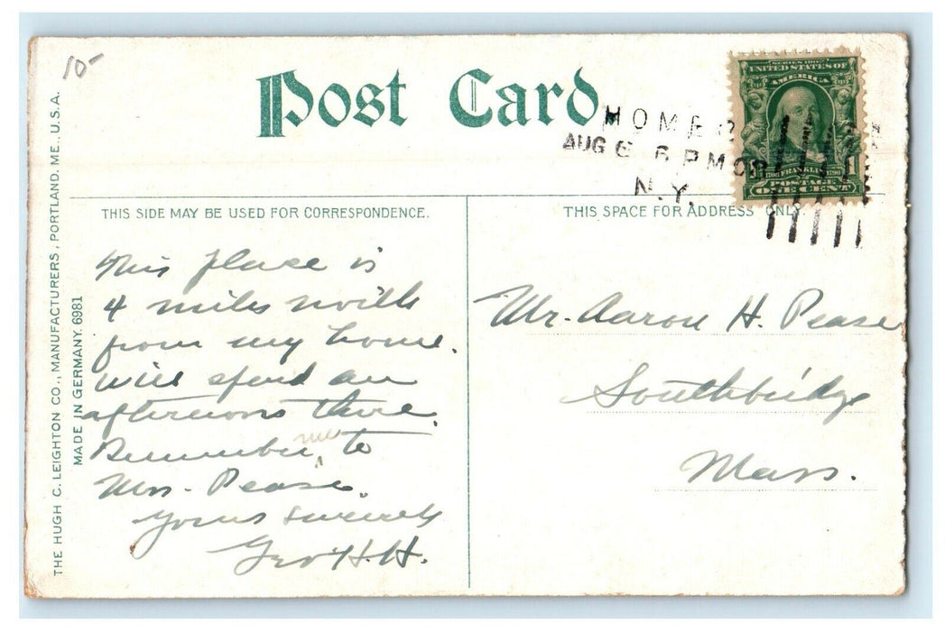 1909 Pavilion at Little York Park, Cortland New York NY Antique Postcard