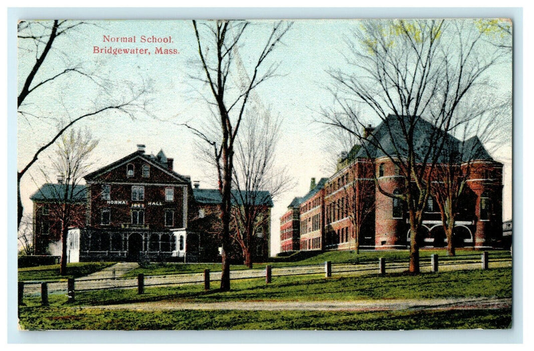 1907 Normal School Main Building Bridgewater Massachusetts MA Antique Postcard