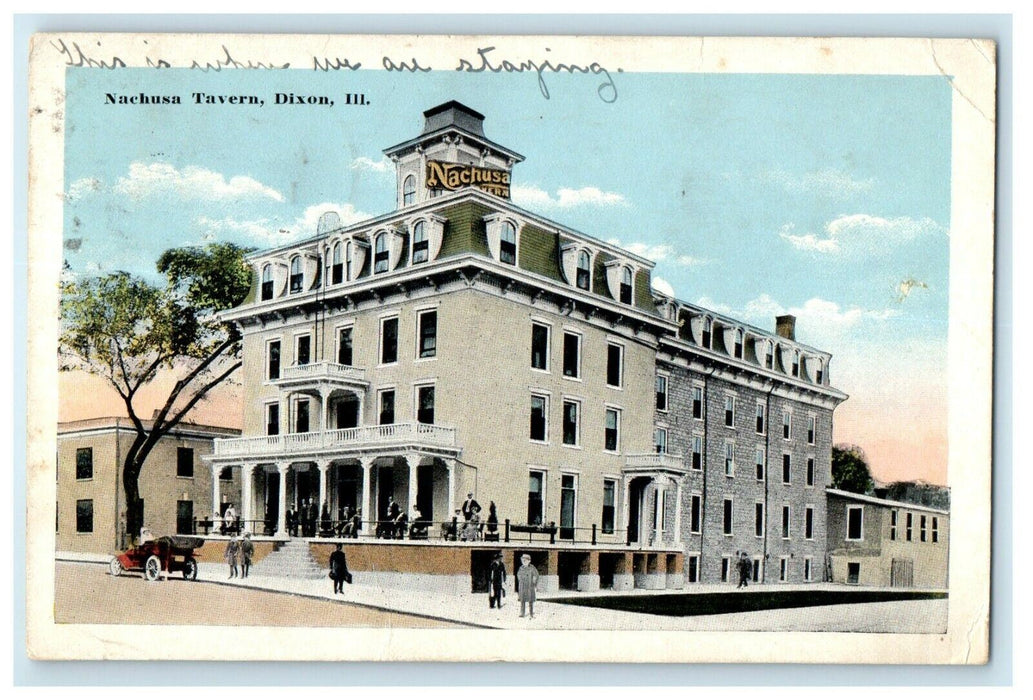 1918 Scene at Nachusa Tavern, Dixon Illinois IL Posted Antique Postcard