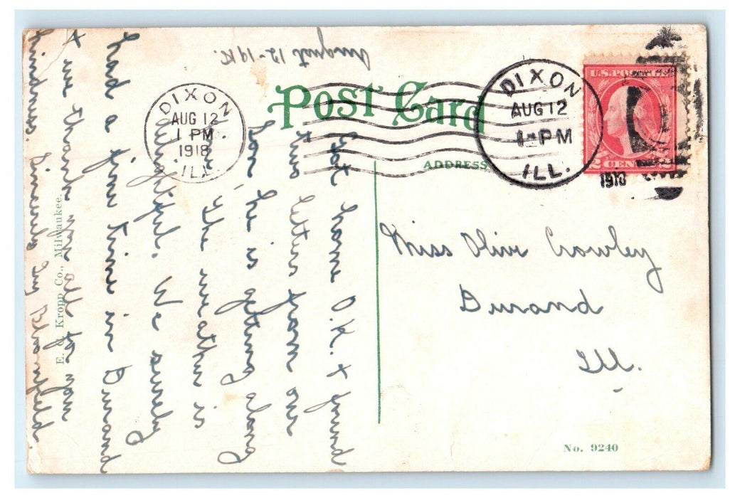 1918 Scene at Nachusa Tavern, Dixon Illinois IL Posted Antique Postcard