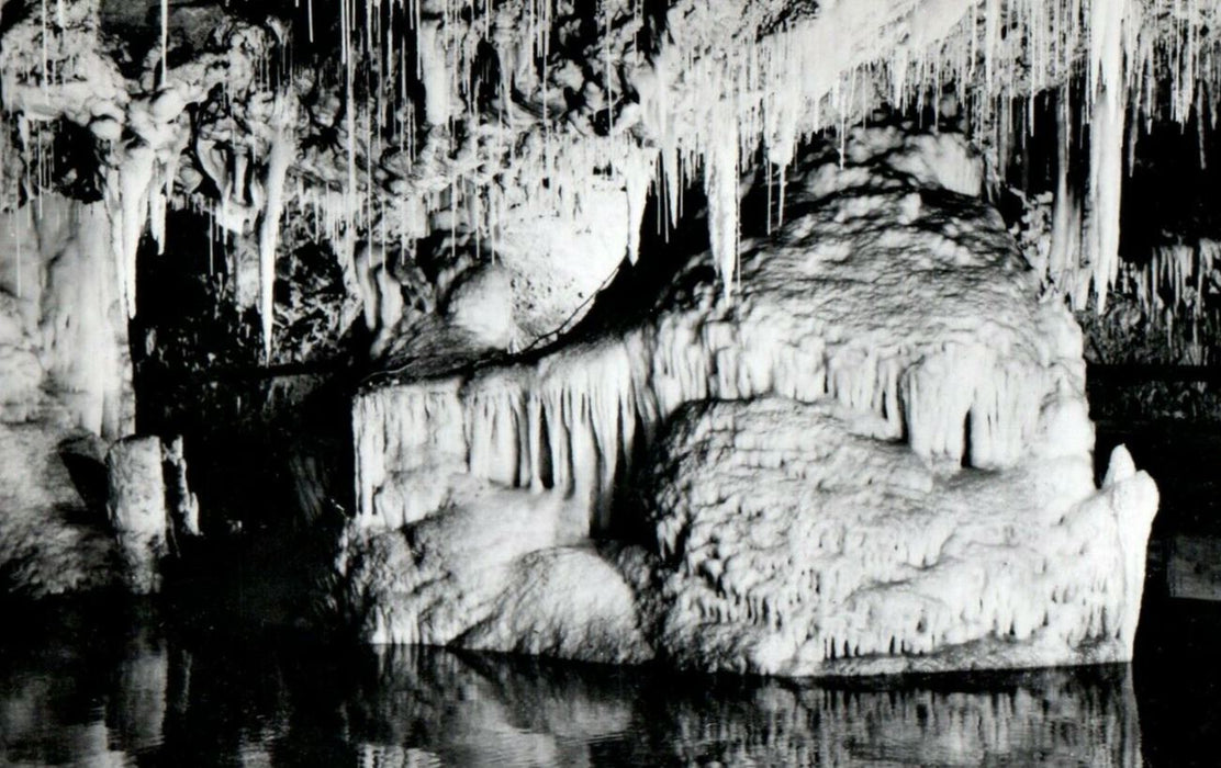 c1950's Crystal Cave Stalagmites Bermuda RPPC Photo Postcard