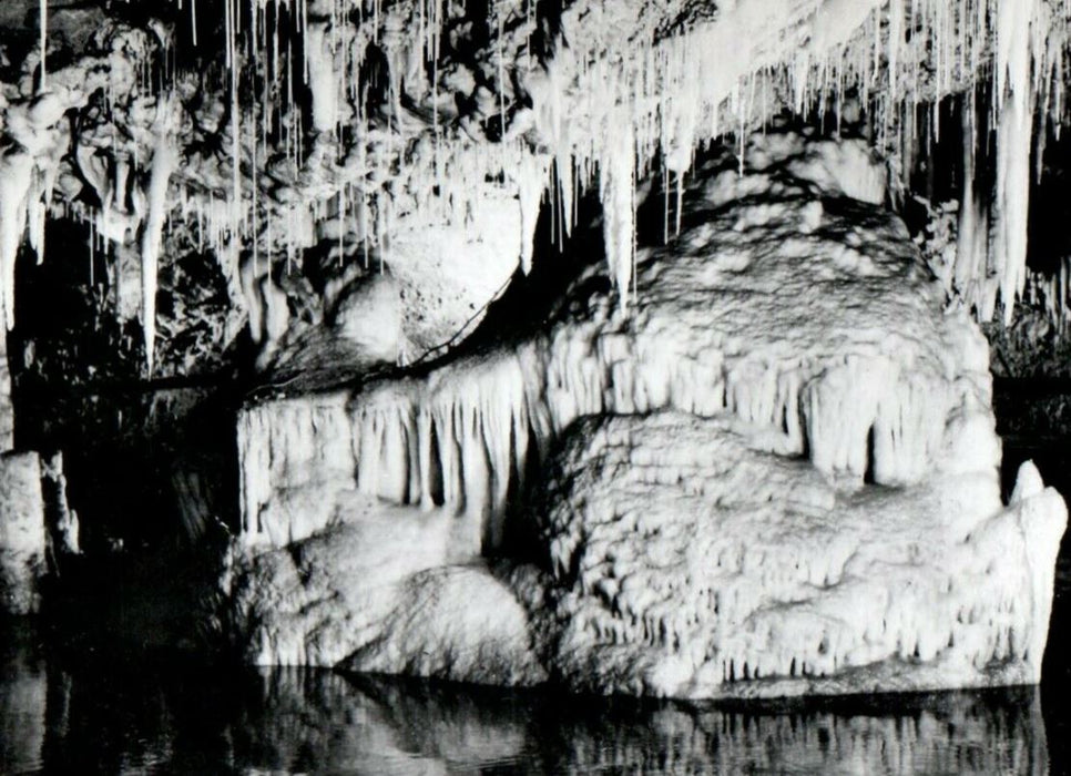 c1950's Crystal Cave Stalagmites Bermuda RPPC Photo Postcard