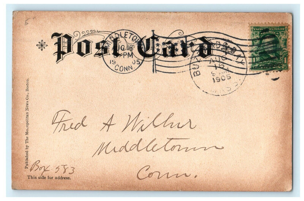 1905 Crow's Nest Home Of Late Joe Jefferson Buzzard Bay Massachusetts Postcard