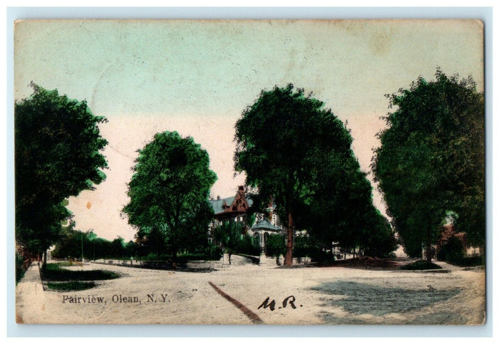 1907 The Fairview Of Olean New York NY Posted Antique Postcard