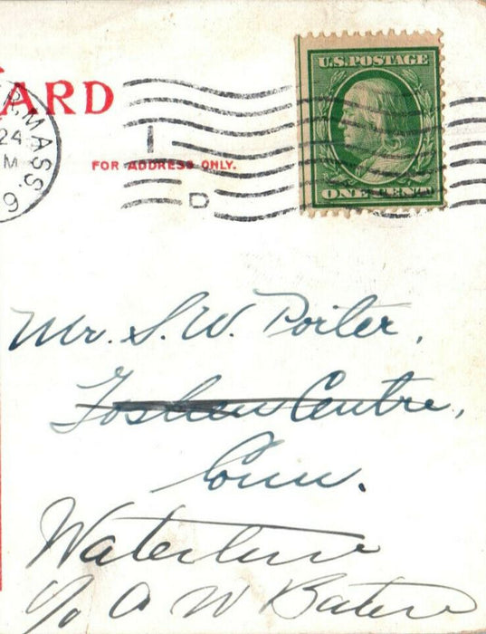 1909 Dexter Hall, Worcester, Massachusetts MA Posted Antique Postcard