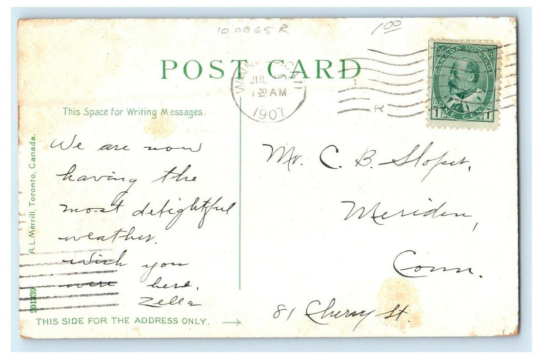 1907 Salmon Fishing Fleet New Westminster BC Canada, On Line Of C.P.R Postcard