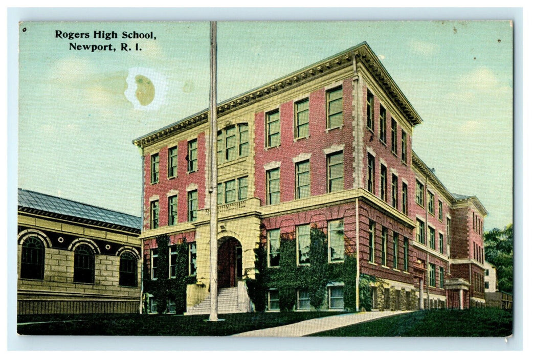 1912 Rogers High School, Newport Rhode Island RI Antique Postcard