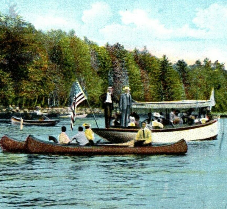 c1910 Canobie Lake Boat Canoes Mineola New Hampshire NH Antique Postcard