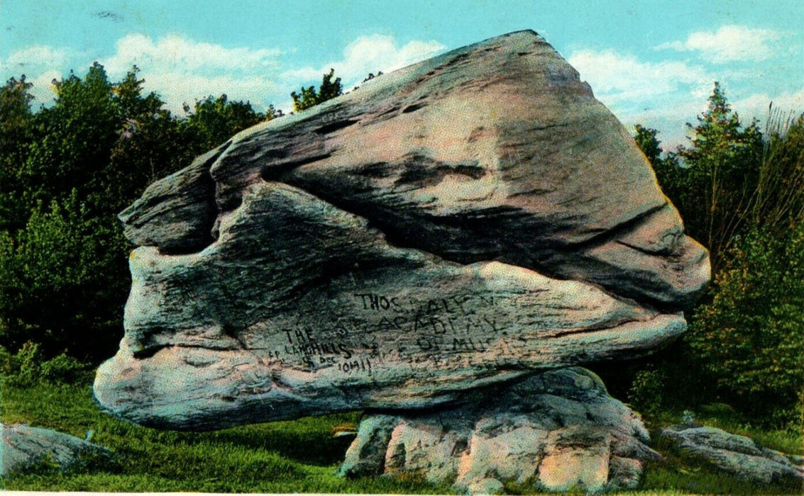 1932 Balance Rock, Pittsfield, Massachusetts MA Posted Vintage Postcard