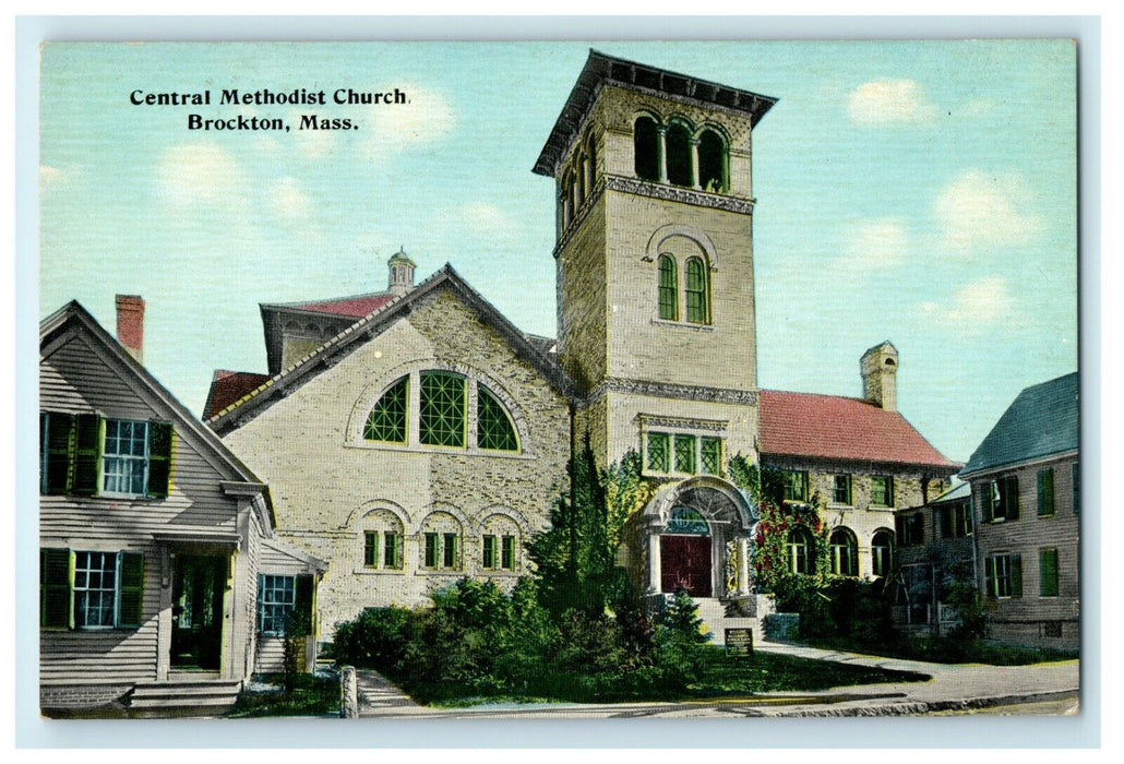 c1910 Central Methodist Church Brockton Massachusetts MA Unposted Postcard