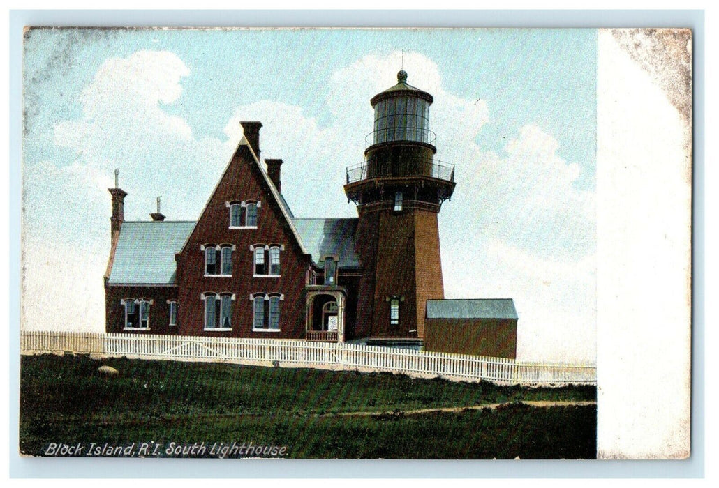 1905 South Lighthouse Block Island, Rhode Island RI Antique Postcard