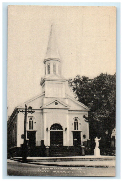 St. Bernard's Catholic Church Concord Massachusetts MA Unposted Postcard