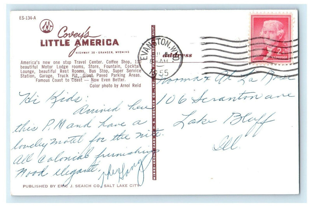 1955 Covey's Little America, Highway 30 Granger Wyoming WY Postcard