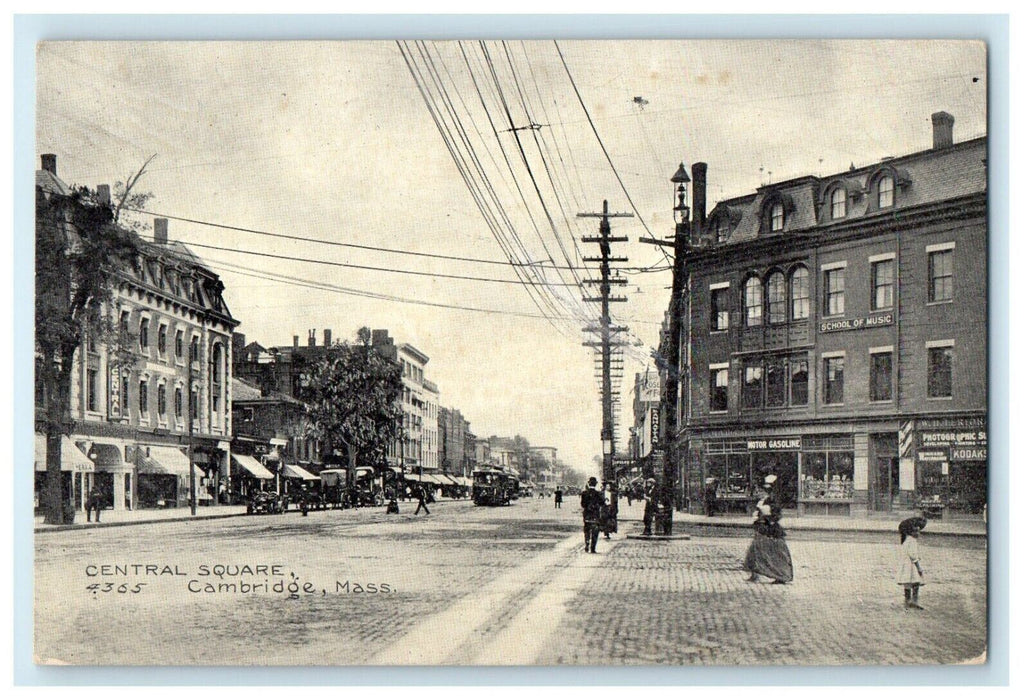 1907 Central Square School Of Music Cambridge Massachusetts MA Antique Postcard