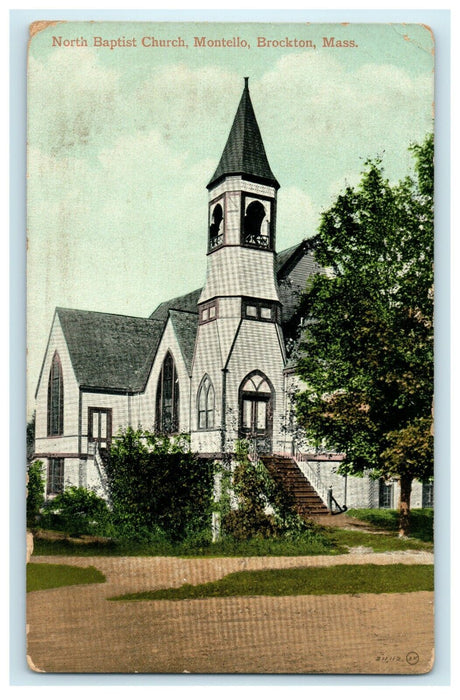 c1910 North Baptist Church Montello Brockton Massachusetts MA Unposted Postcard