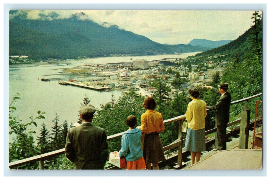 1945 View of Gastineau and Capital City, Juneau, Alaska Postcard